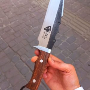 چاقوی طبیعتگردی دستساز مدل شکاری ته حلقه دار مروارید