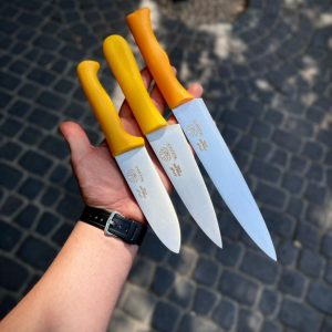 ست آشپزخانه دسته زرد مروارید زنجان | چاقو آریا